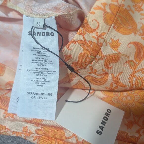 Sandro | Trapani Floral Trousers In Orange - Picture 7 of 13